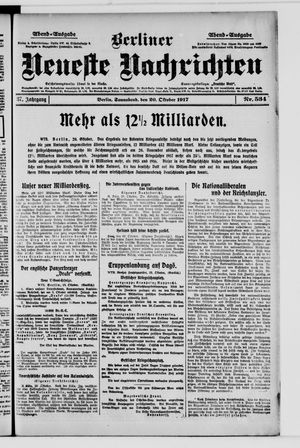 Berliner Neueste Nachrichten vom 20.10.1917