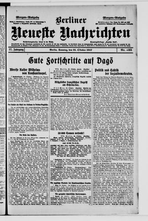 Berliner Neueste Nachrichten vom 21.10.1917