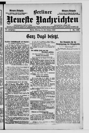 Berliner Neueste Nachrichten vom 22.10.1917