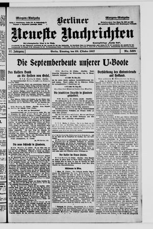 Berliner Neueste Nachrichten vom 23.10.1917