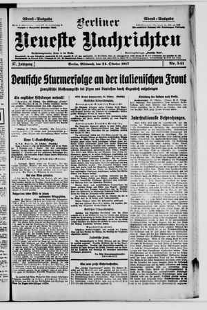 Berliner Neueste Nachrichten vom 24.10.1917