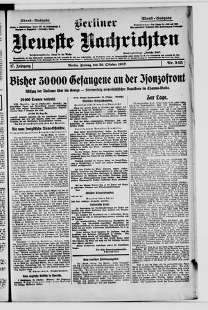 Berliner Neueste Nachrichten vom 26.10.1917