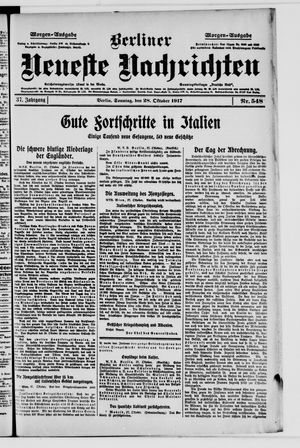 Berliner Neueste Nachrichten vom 28.10.1917