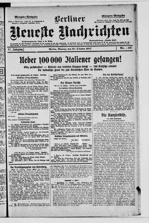 Berliner Neueste Nachrichten on Oct 29, 1917
