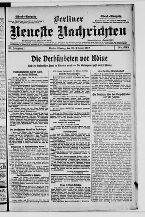 Berliner Neueste Nachrichten on Oct 29, 1917