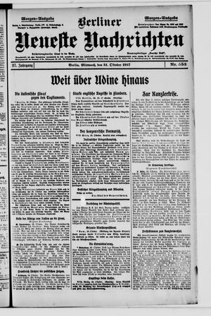 Berliner Neueste Nachrichten vom 31.10.1917