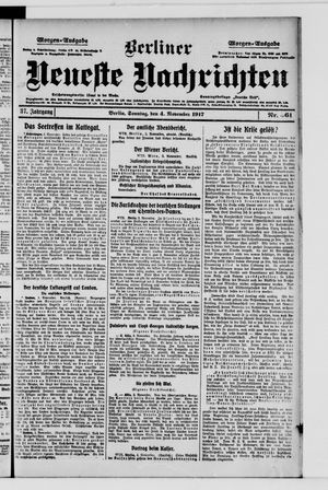 Berliner Neueste Nachrichten vom 04.11.1917