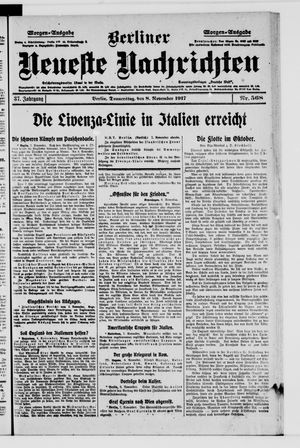 Berliner Neueste Nachrichten on Nov 8, 1917