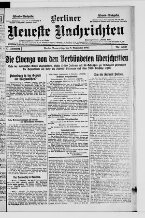 Berliner Neueste Nachrichten on Nov 8, 1917