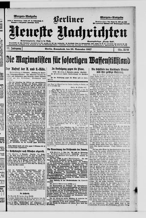 Berliner Neueste Nachrichten vom 10.11.1917