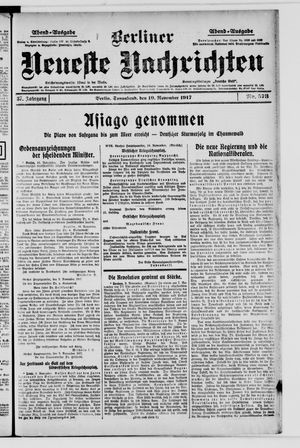 Berliner Neueste Nachrichten vom 10.11.1917