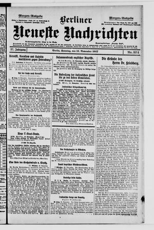 Berliner Neueste Nachrichten vom 11.11.1917