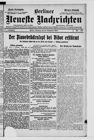 Berliner Neueste Nachrichten vom 12.11.1917