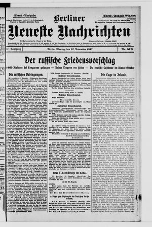 Berliner Neueste Nachrichten vom 12.11.1917
