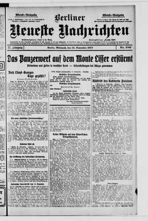 Berliner Neueste Nachrichten vom 14.11.1917