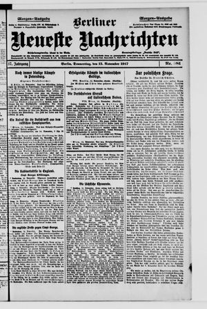 Berliner Neueste Nachrichten vom 15.11.1917