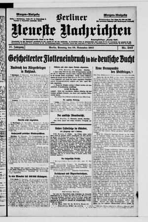 Berliner Neueste Nachrichten vom 18.11.1917