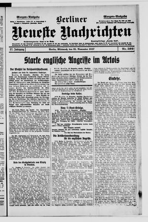 Berliner Neueste Nachrichten vom 21.11.1917
