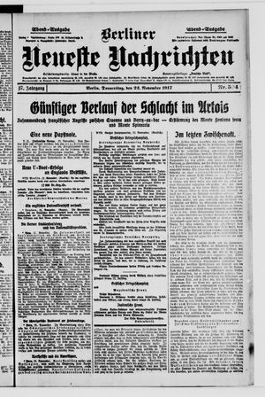 Berliner Neueste Nachrichten vom 22.11.1917