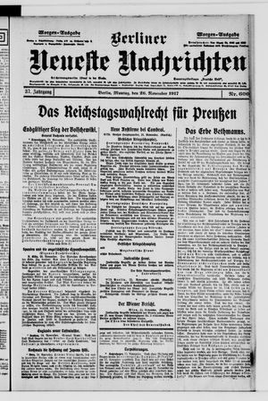 Berliner Neueste Nachrichten on Nov 26, 1917