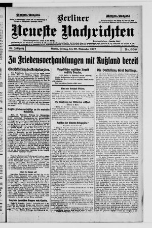 Berliner Neueste Nachrichten vom 30.11.1917