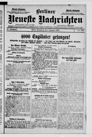 Berliner Neueste Nachrichten vom 01.12.1917