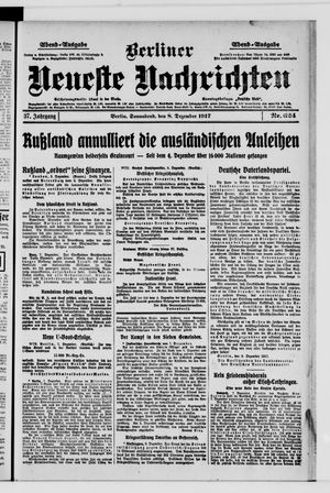 Berliner Neueste Nachrichten vom 08.12.1917