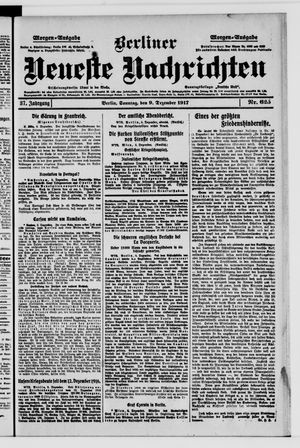 Berliner Neueste Nachrichten vom 09.12.1917