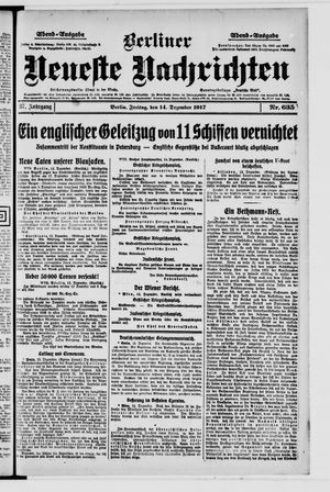 Berliner Neueste Nachrichten vom 14.12.1917