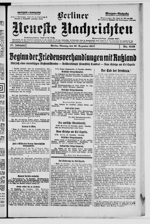 Berliner Neueste Nachrichten vom 17.12.1917