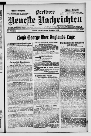 Berliner Neueste Nachrichten vom 21.12.1917