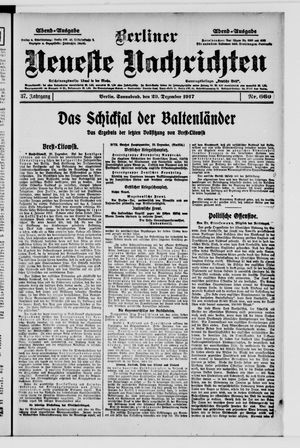 Berliner Neueste Nachrichten vom 29.12.1917