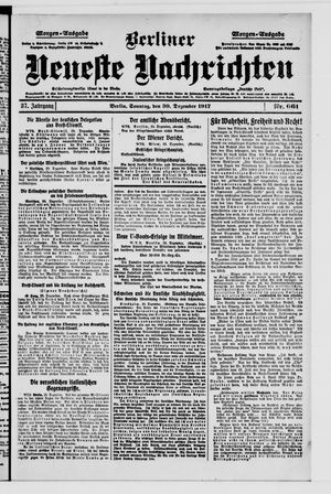 Berliner Neueste Nachrichten vom 30.12.1917