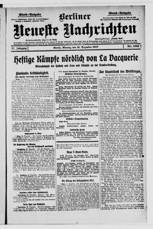 Berliner Neueste Nachrichten vom 31.12.1917
