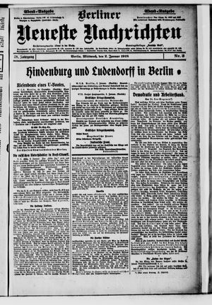 Berliner Neueste Nachrichten vom 02.01.1918