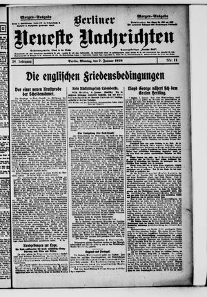 Berliner Neueste Nachrichten on Jan 7, 1918