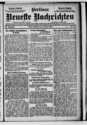 Berliner Neueste Nachrichten on Jan 9, 1918