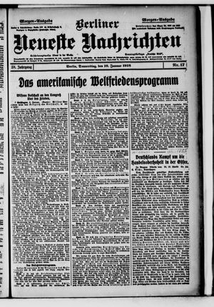 Berliner Neueste Nachrichten on Jan 10, 1918