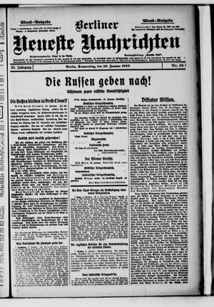 Berliner Neueste Nachrichten vom 10.01.1918