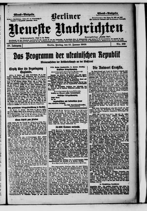 Berliner Neueste Nachrichten vom 11.01.1918