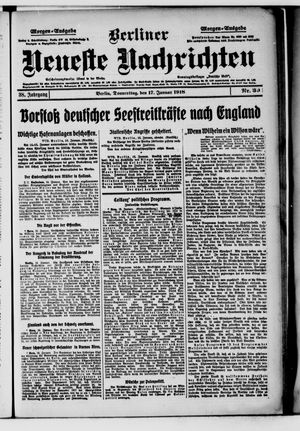 Berliner Neueste Nachrichten on Jan 17, 1918