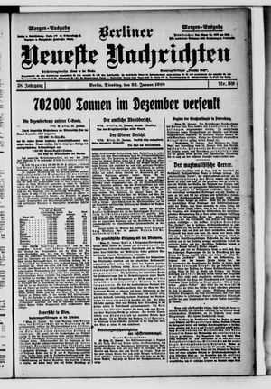 Berliner Neueste Nachrichten on Jan 22, 1918