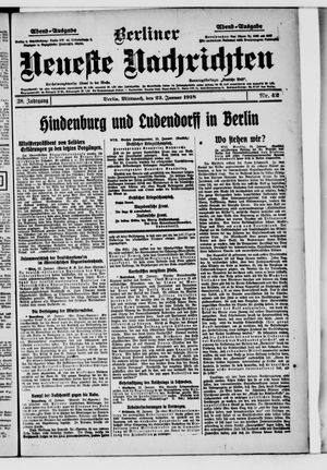 Berliner Neueste Nachrichten on Jan 23, 1918