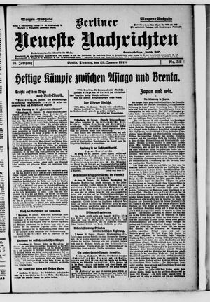 Berliner Neueste Nachrichten on Jan 29, 1918