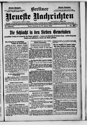 Berliner Neueste Nachrichten on Jan 29, 1918