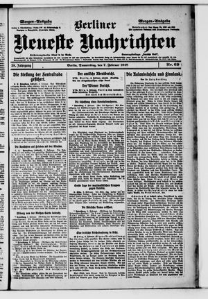Berliner Neueste Nachrichten on Feb 7, 1918