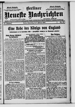 Berliner Neueste Nachrichten on Feb 7, 1918