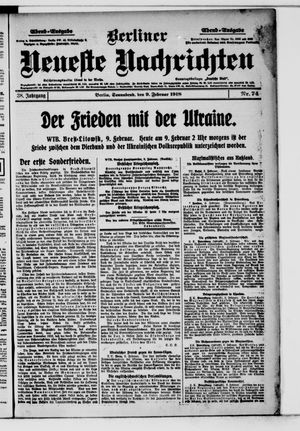 Berliner Neueste Nachrichten vom 09.02.1918