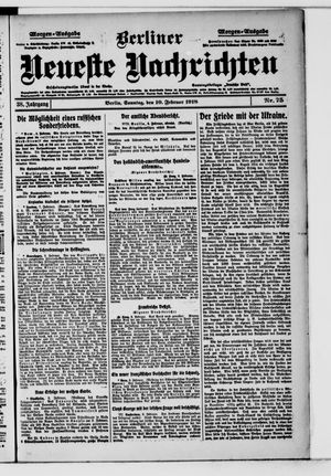 Berliner Neueste Nachrichten vom 10.02.1918