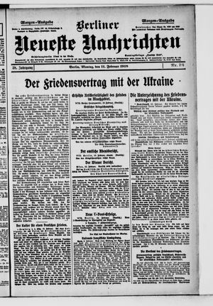 Berliner Neueste Nachrichten vom 11.02.1918